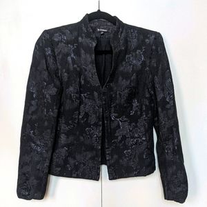 Jacket for Office Wear - Black With Flower Designs